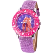 Disney Girls Turning Red Red Panda Mei Stainless Steel Time Teacher Watch WDS001136