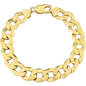 Sofia B. 18K Yellow Gold Over Sterling Silver 12.5mm Flat Curb Chain Bracelet