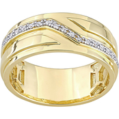 Sofia B. Yellow Sterling Silver 1/10 CTW Diamond Zigzag Ring