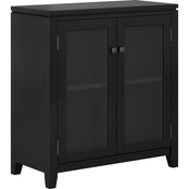 Simpli Home Cosmopolitan Solid Wood Low Storage Cabinet