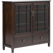 Simpli Home Connaught Solid Wood Tall Storage Cabinet