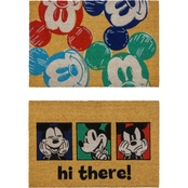 Disney Mickey Mouse Hi There Coir Mat Set 2 pk.