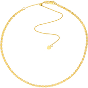 14K Yellow Gold Adjustable 17 in. 2.7mm Valentino Chain Choker with Lobster Lock