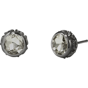 COACH 0.4 in. Hematite Tone Stone C Earrings