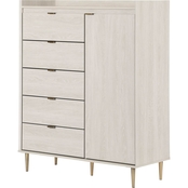 South Shore Hype Door Chest with 5 Drawers Winter Oak