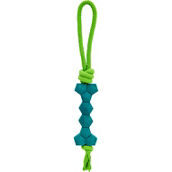 Leaps & Bounds Rubber Bone & Rope Dog Toy