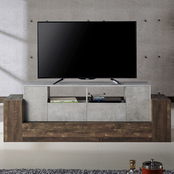 Furniture of America Abdi Wood Multi Storage TV Stand