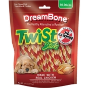 Spectrum Dream Bone Twist Sticks Chews with Real Chicken Dog Treats 50 ct.