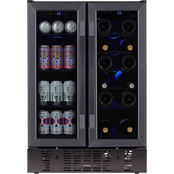 Newair 24 in. Built in Dual Zone Wine and Beverage Refrigerator and Cooler