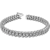 Sterling Silver 1 CTW Round Diamond Fashion Bracelet