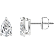Ray of Brilliance 14K White Gold 1 CTW Lab Grown Pear Diamond Solitaire Earrings