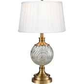 Dale Tiffany 25.5 in. Mitre 24% Lead Crystal Table Lamp