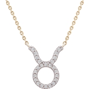 14K Yellow Gold or White Gold 1/10 CTW Diamond Taurus Necklace
