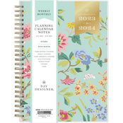 Blue Sky Climbing Floral Mint 5.875 in. x 8.625 in. Weekly and Monthly Planner
