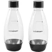SodaStream 0.5 Liter Black Slim Carbonating Bottles Twin Pack