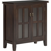 Simpli Home Artisan Solid Wood Low Storage Cabinet