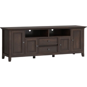 Simpli Home Amherst Solid Wood 72 in. Wide TV Media Stand