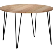 Simpli Home Hunter Solid Mango Wood 45 in. Round Dining Table in Natural