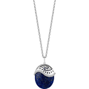 Disney Enchanted Sterling Silver 1/20 CTW Diamond Accent and Lapis Moana Pendant