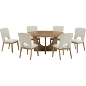 Signature Design by Ashley Dakmore 7 pc. Dining Set: Round Table, 6 Side Chairs