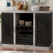 Furniture of America Vando Industrial Wood Multi-Storage Buffet