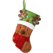 National Tree Company 20 in. Be Merry Collection Novelty Teddy Bear Stocking