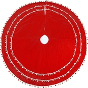 National Tree Company 48 in. General Store Collection Red Velvet Tree Skirt