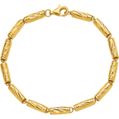 24K Pure Gold Bamboo Link Chain Bracelet