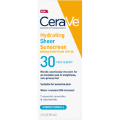 CeraVe Sun Hydrating Mineral Sunscreen Sheer SPF 30 3 oz.