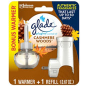 Glade Cashmere Woods PlugIns Warmer and Refill Kit