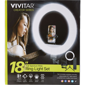 Vivitar 18 in. Ring Light Video Light Kit with 63 in. Stand and Remote