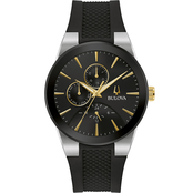 Bulova Men's Futuro Black Silicone Strap Watch 98C146