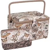 Dritz Rectangular Sewing Basket with Zippered Case, Large