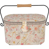 Dritz Oval Sewing Basket with Metal Handle, Large