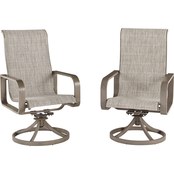 Signature Design by Ashley Beach Front Sling Swivel Chair 2 pk.