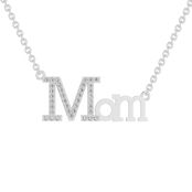 Sterling Silver 1/10 CTW Diamond Mom Necklace