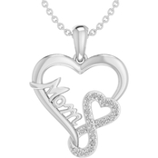Sterling Silver 1/10 CTW Diamond Mom Heart Pendant