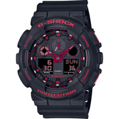 Casio G-Shock Ignite Red Colors for the Popular GA-100 Ani/Digi Watch GA100BNR-1AK
