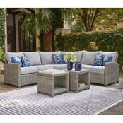 Signature Design by Ashley Naples Beach Outdoor 3 pc. Sectional with 2 End Tables