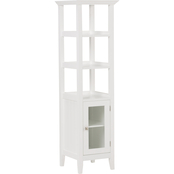 Simpli Home Acadian Bath Storage Tower in Pure White
