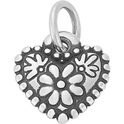 James Avery Petite Floral Heart Charm
