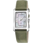 Gevril Women's GV2 Luino MOP Swiss Quartz Diamond Leather 23mm Watch 14601