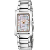 Gevril Gv2 Women's Luino MOP Dial Swiss Quartz Diamond Leather Watch 14604