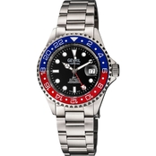 Gevril Men's Wall Street GMT Swiss Automatic Sellita Ceramic Bezel Watch 4953