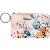 Vera Bradley Peach Blossom Bouquet Zip ID Case