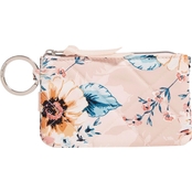 Vera Bradley Peach Blossom Bouquet RFID Deluxe Zip ID Case