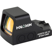 Holosun 507K 1x 32 MOA Ring/2 MOA Green Dot Side Battery Pistol Sight Black