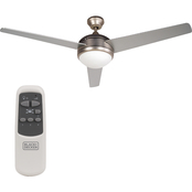 Black + Decker 52 in. Ceiling Fan with Remote Control
