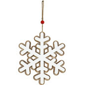 Simply Perfect Hanging Wood Snowflake in White Finish Wood Outline