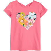 Carter's Little Girls Floral Bow Back Jersey Tee